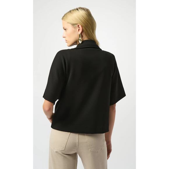 NWT Joseph Ribkoff Black Scuba Jersey Boxy Jacket Style 253241 Size 10 - Picture 4 of 7